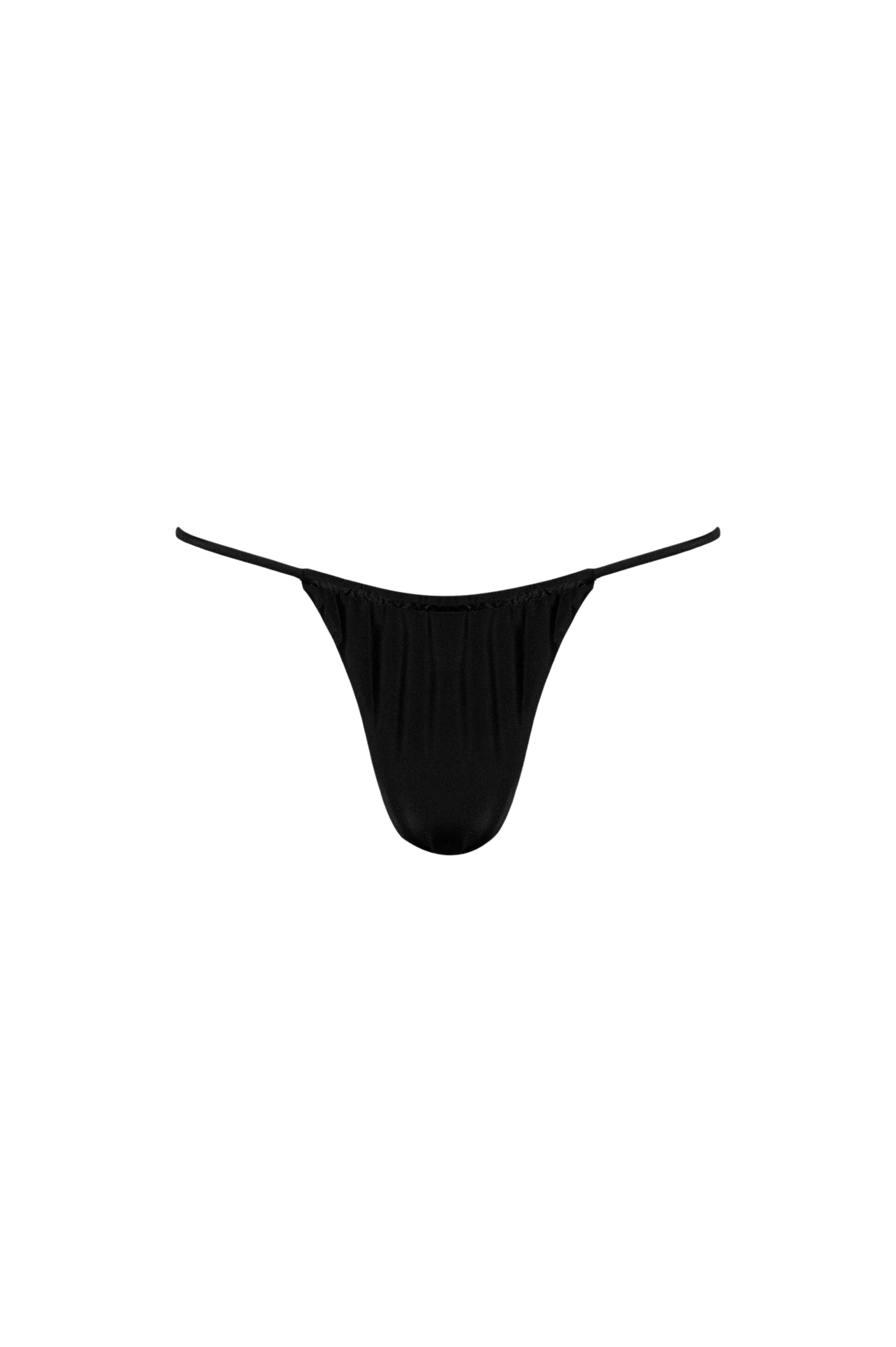 Fine Crafted Capri Ruched String Bikini Bottom – Black Original Design