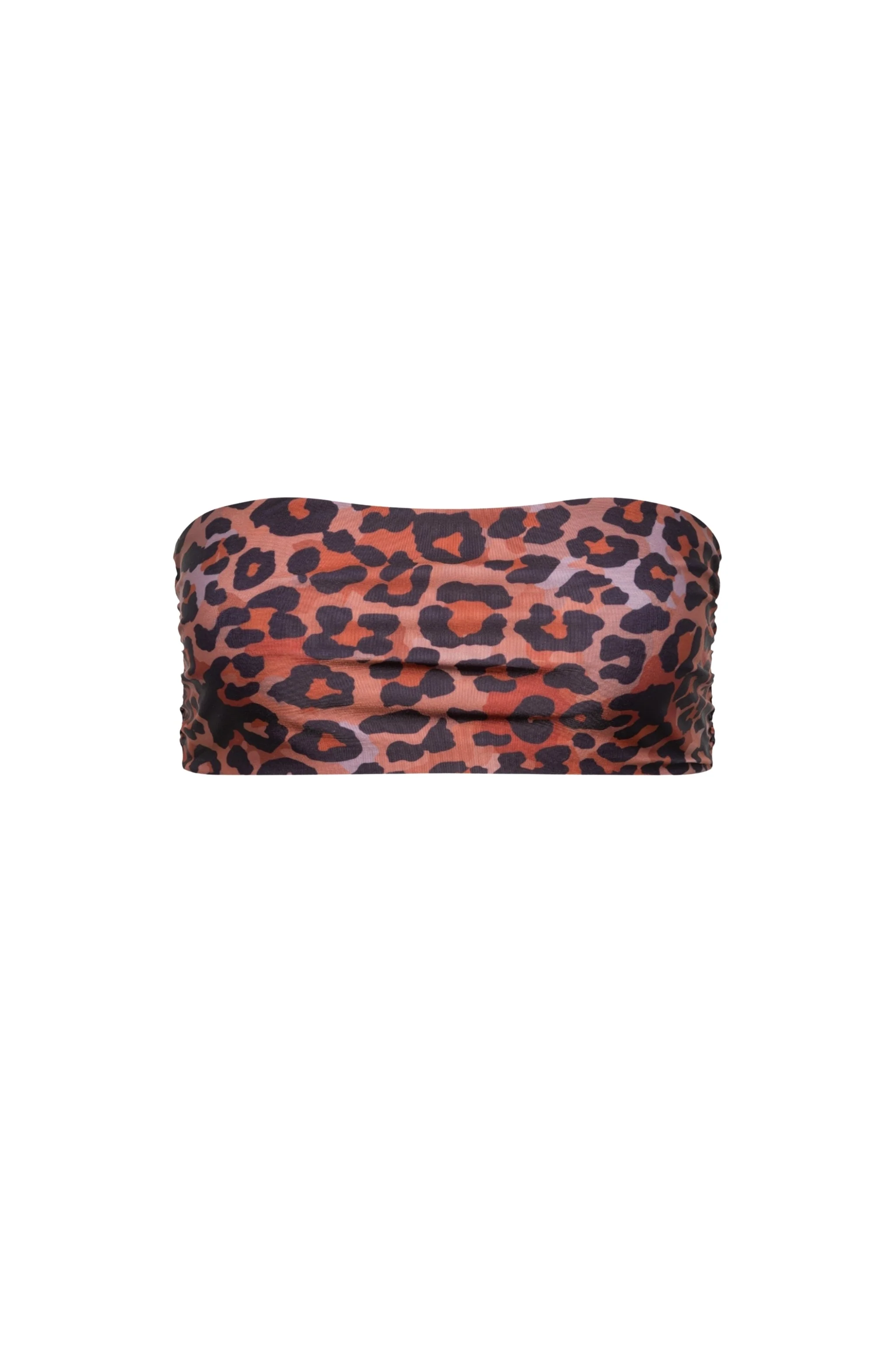 Breathable Capri Ruched Bandeau Bikini Top – Leopard World-Class