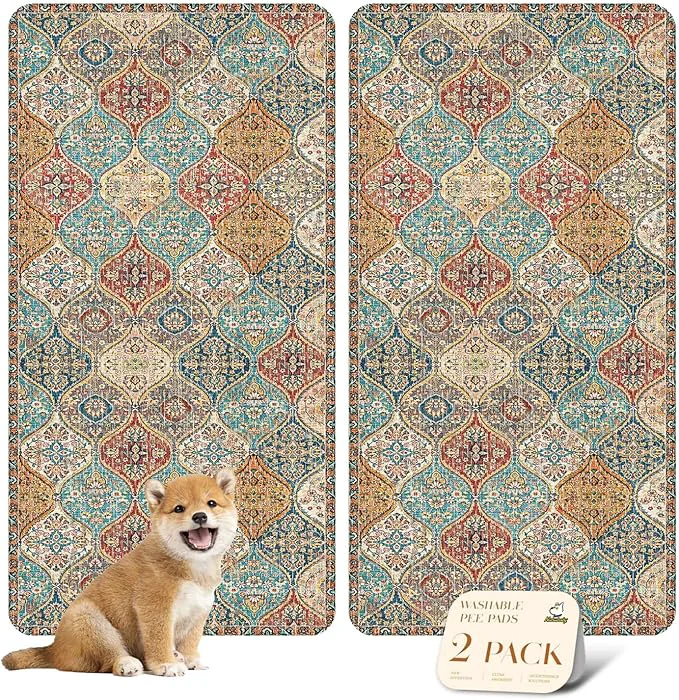 Elegant nunubaby Washable Pee Pads for Dogs Stylish Non-Slip and Leak-Proof Pee Pads. Reusable Potty Pads for Dogs for Crates and Floors. Cream Multi 24 x48 About ThisOverview First-Class