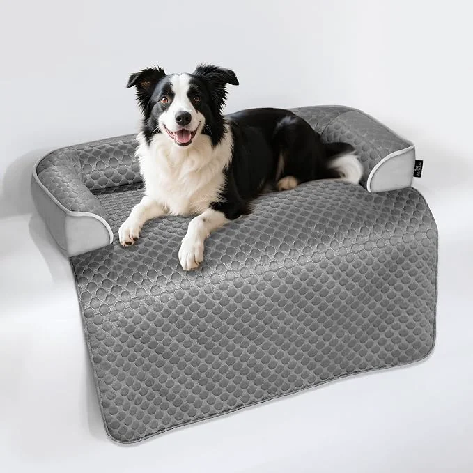Smart Large Cooling Dog Bed – 41 x 37 inch Waterproof Couch Cover Secure