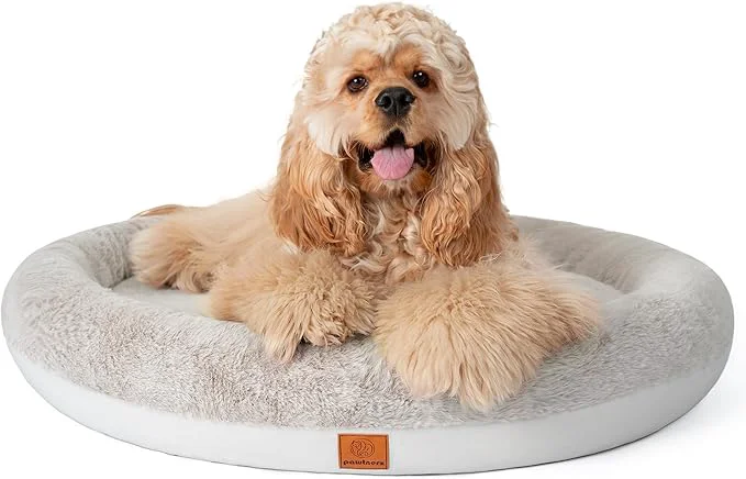 Round Donut Dog Bed – Luxury Orthopedic Dog Beds with Memory Foam – Calming Bolster Pet Bed Water-Resistant Washable Plush Cover YKK Zipper – Small Dogs Cats 21 Inches About ThisOverview Top-Quality
