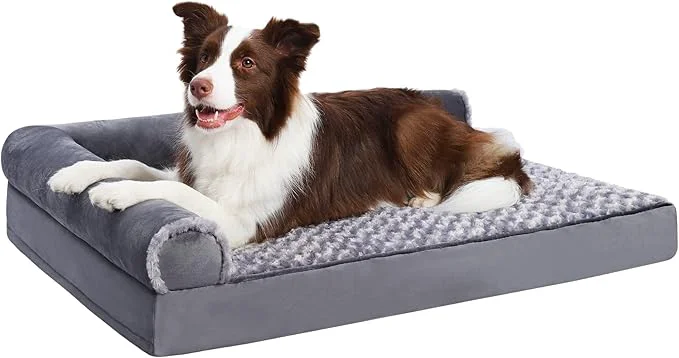 Advanced MIHIKK Orthopedic Dog Couch Bed Deluxe Plush L-Shaped with Waterproof Lining Bolster Dog Sleeping Sofa with Removable Washable Cover Nonskid Bottom Pet Bed for Small Medium Large Jumbo Dogs GrayAbout ThisOverview Specialty
