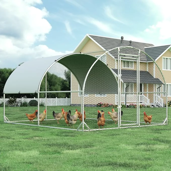 Exclusive Large Metal Chicken Coop Walk-in Chicken Run Easy-to-Use