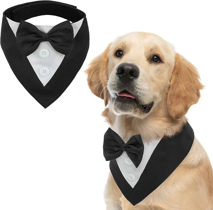 Functional FUAMEY Dog Tuxedo for Large Dogs Dog Formal Suit Dogs Attire Pet Bow Tie Puppy Secure