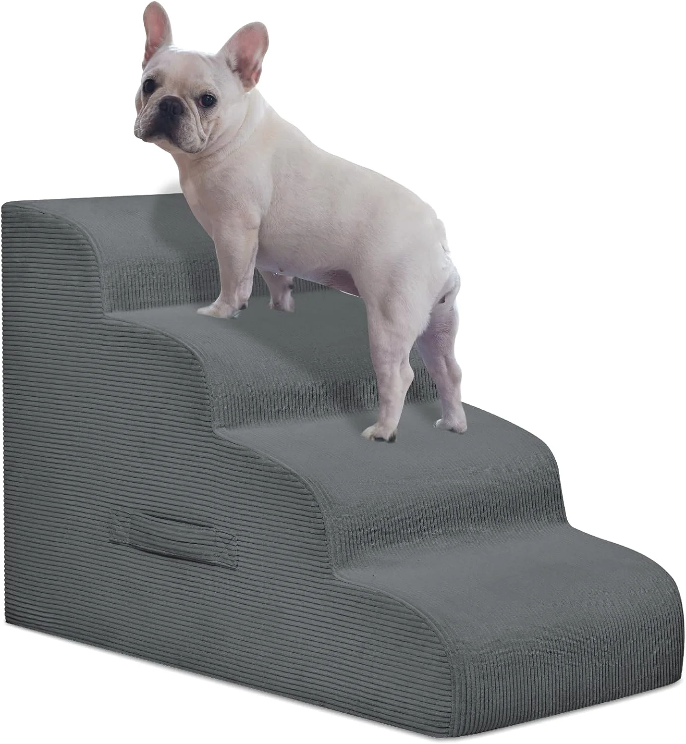 User-Friendly Dog Stairs for Small Dogs and Cats 20 H 4 Steps Dog Ramp for High Beds Couch Sofa Waterproof Pet Stairs with Removable Washable Cover Non-Slip Sturdy Pet Steps Sophisticated