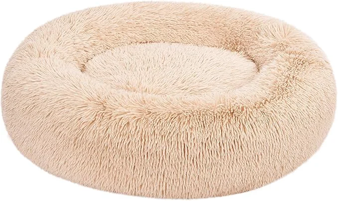 Quality Amazon Basics Donut Pet Bolster Faux Fur Bed for Dog Beige 36 x 36 About ThisOverview Smart