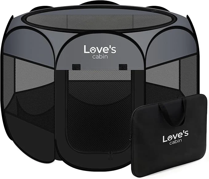 Proven Love’s cabin Pet Puppy Dog Playpen Large Dog Tent Crates Cage Indoor Outdoor Solid