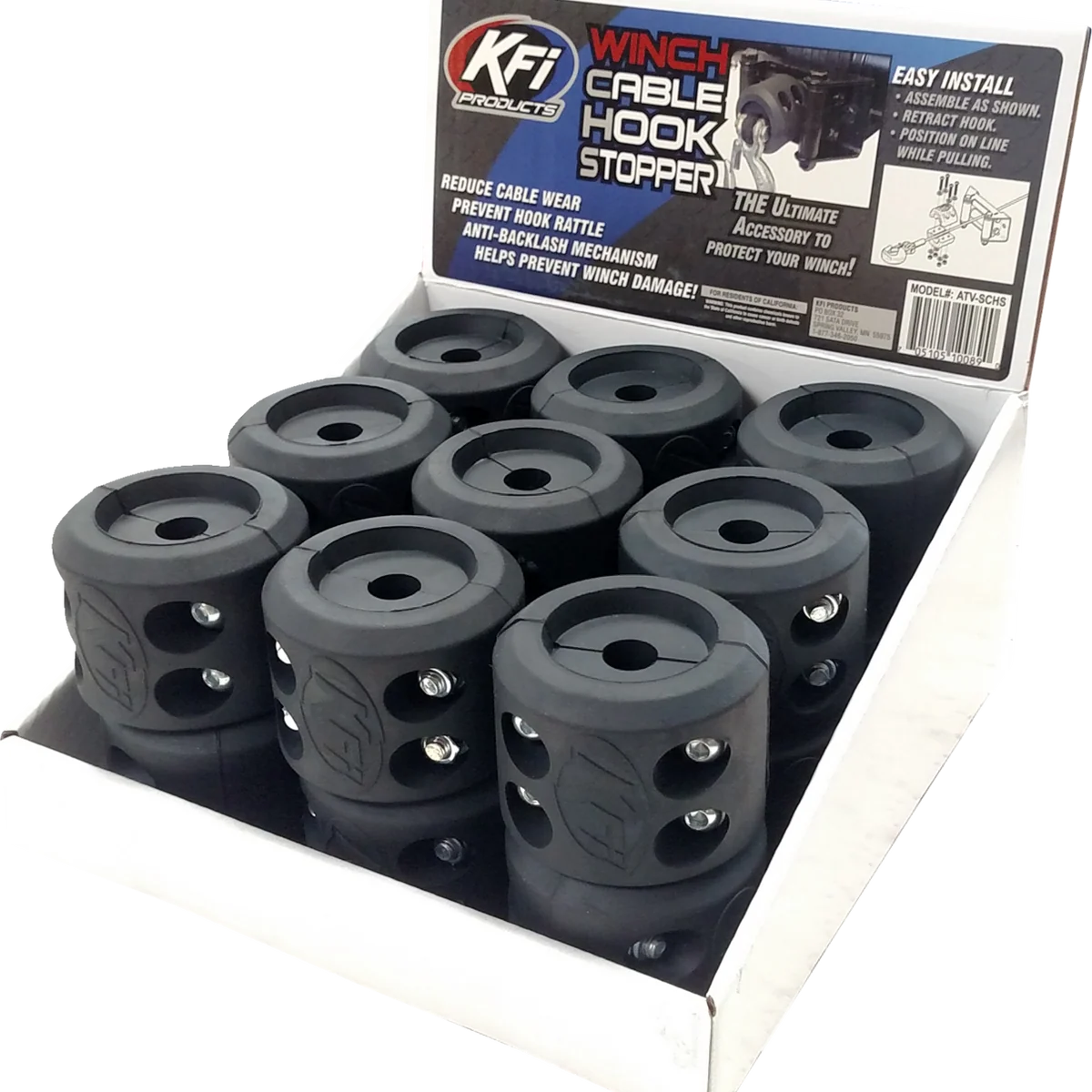 Flexible KFI PRODUCTS Split Cable Hook Stopper – 18 Pack – Counter Top BOX-SCHS Soft