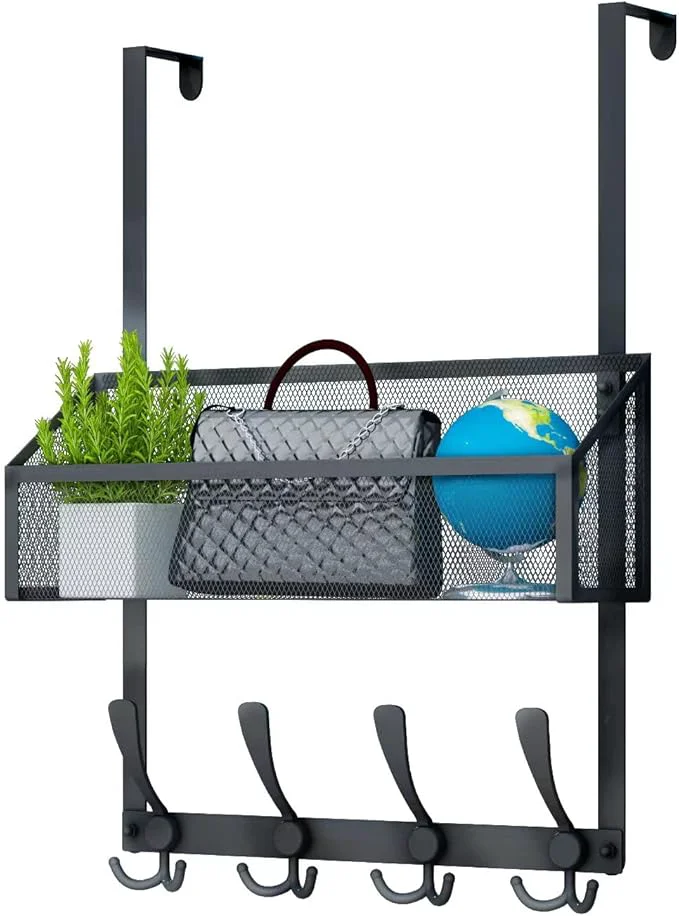 High-End Over The Door Hooks Organizer Coat Rack Over The Door Storage Hanger Towel Rack Back of Door Storage Organizer for Bathroom Bedroom Kitchen Office Black 2-Tier About ThisOverview Powerful