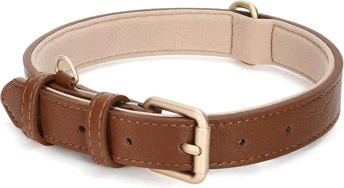 Artisan WHIPPY Leather Dog Collar for Small Medium Large Dog Adjustable Soft Breathable Dependable