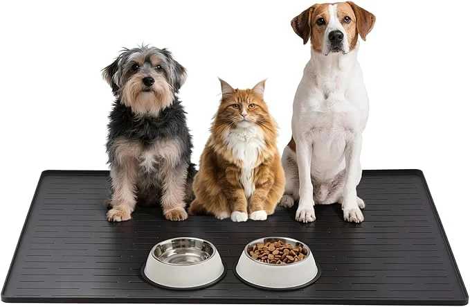 Reusable Large Dog Mats for Food and Water 32 x24 Waterproof Pet Food Mats for Floor Nonslip Silicone Bowl Mats with Raised EdgesAbout ThisOverview Professional