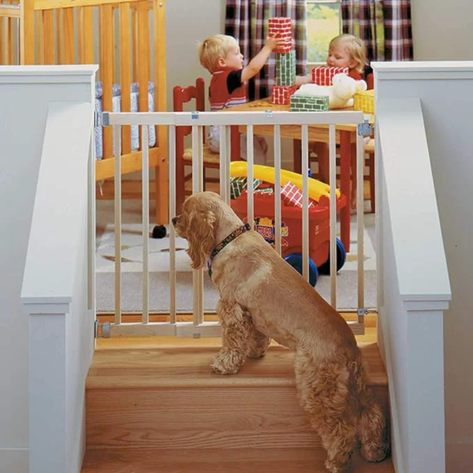 World-Class Toddleroo by North States – Stairway Swing Wooden Baby Gate Wood Baby Gate for Stairs – Adjustable 28 to 42 Inches Wide – 30 Inches Tall Responsible