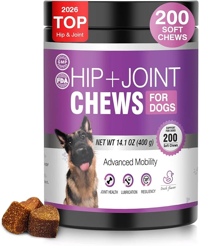 Smart Glucosamine for Dogs 200pcs Joint Support Supplement Dog Hip and Joint Chondroitin Chews Treats with MSM Hemp Dog Joint Pain Relief Mobility Supplements Duck Flavor Fit All Large Small Medium BreedAbout ThisOverview High-Quality