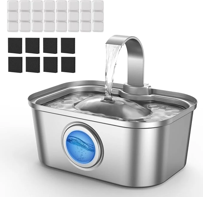 Professional Bobo Dragon Stainless Steel Cat Water Fountain 124oz 3.5L Ultra Quiet Environmentally Friendly