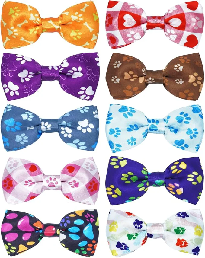 Carefully Designed PET SHOW 10 Pack Paw Small Dog Bow Ties Sliding Collar Attachments Puppy Cats Bone Bowties for Medium Dogs Cute Bowknots Wedding Party Holiday Pet Grooming Accessories Small About ThisOverview Trusted