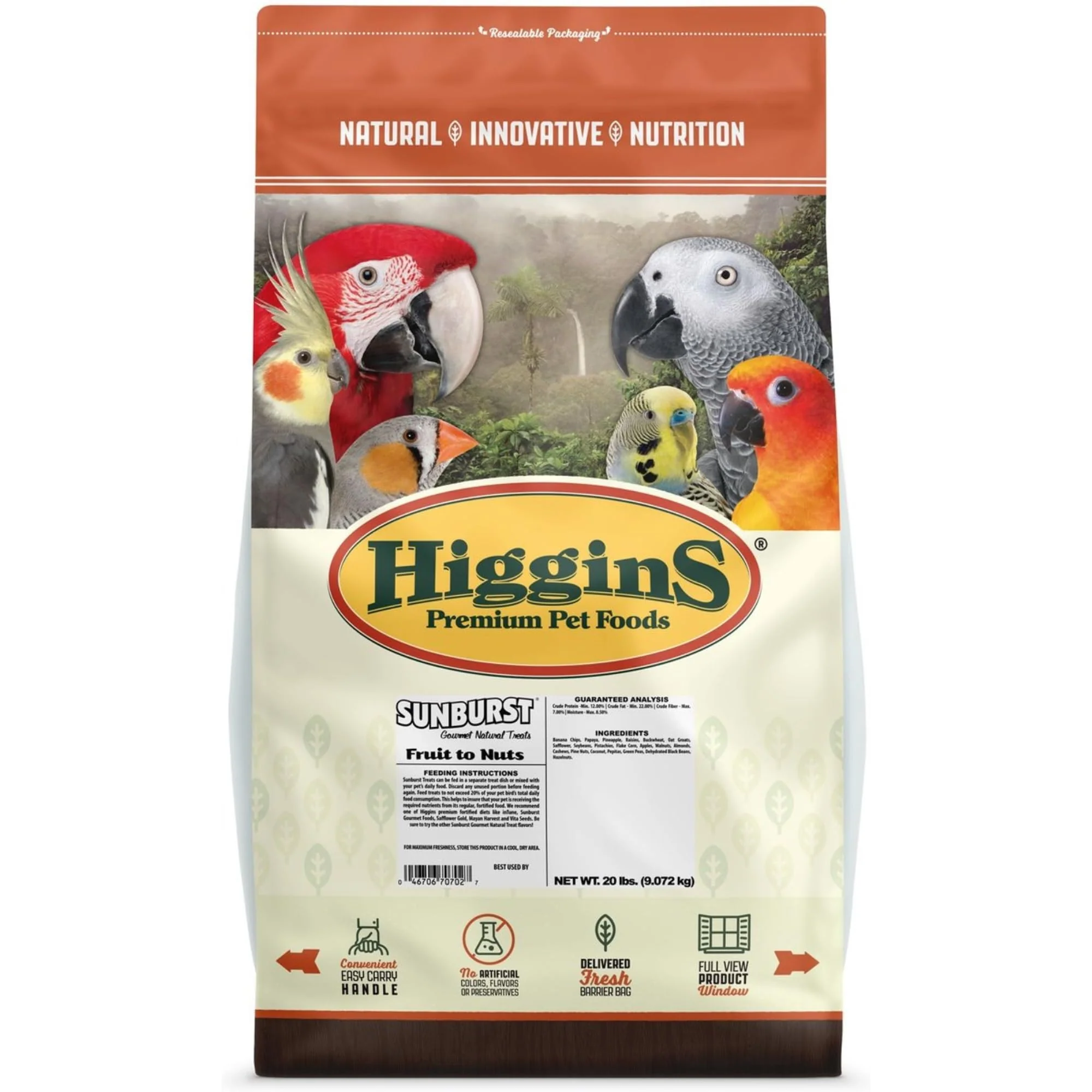 Elegant Higgins 466702 Higg Avian Fruit To Nut Treat for Birds – 20 lb Contemporary
