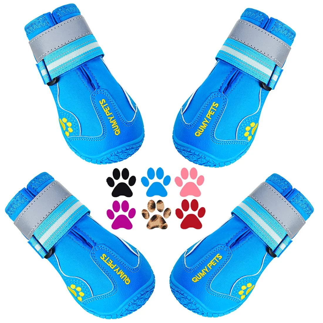 Prestigious QUMY Dog Shoes for Large Medium Dogs — Water-Resistant Boots with Secure Reflective Straps Artisan