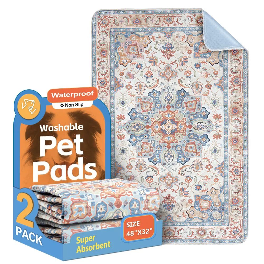 Recyclable ULIGOTA Washable Pee Pads for Dogs – 2-Pack 48x32in Non-Slip Leakproof Outstanding