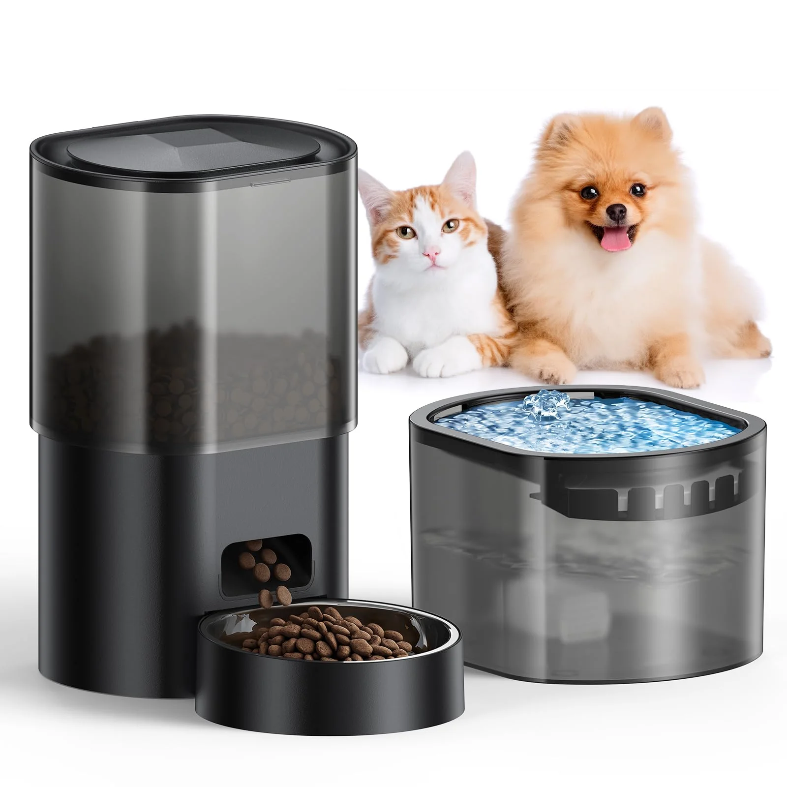 Fine Evoliq Automatic Cat Feeder Water Fountain – 5G WiFi App Control 1-10 Portions 12 Days Capacity Detailed