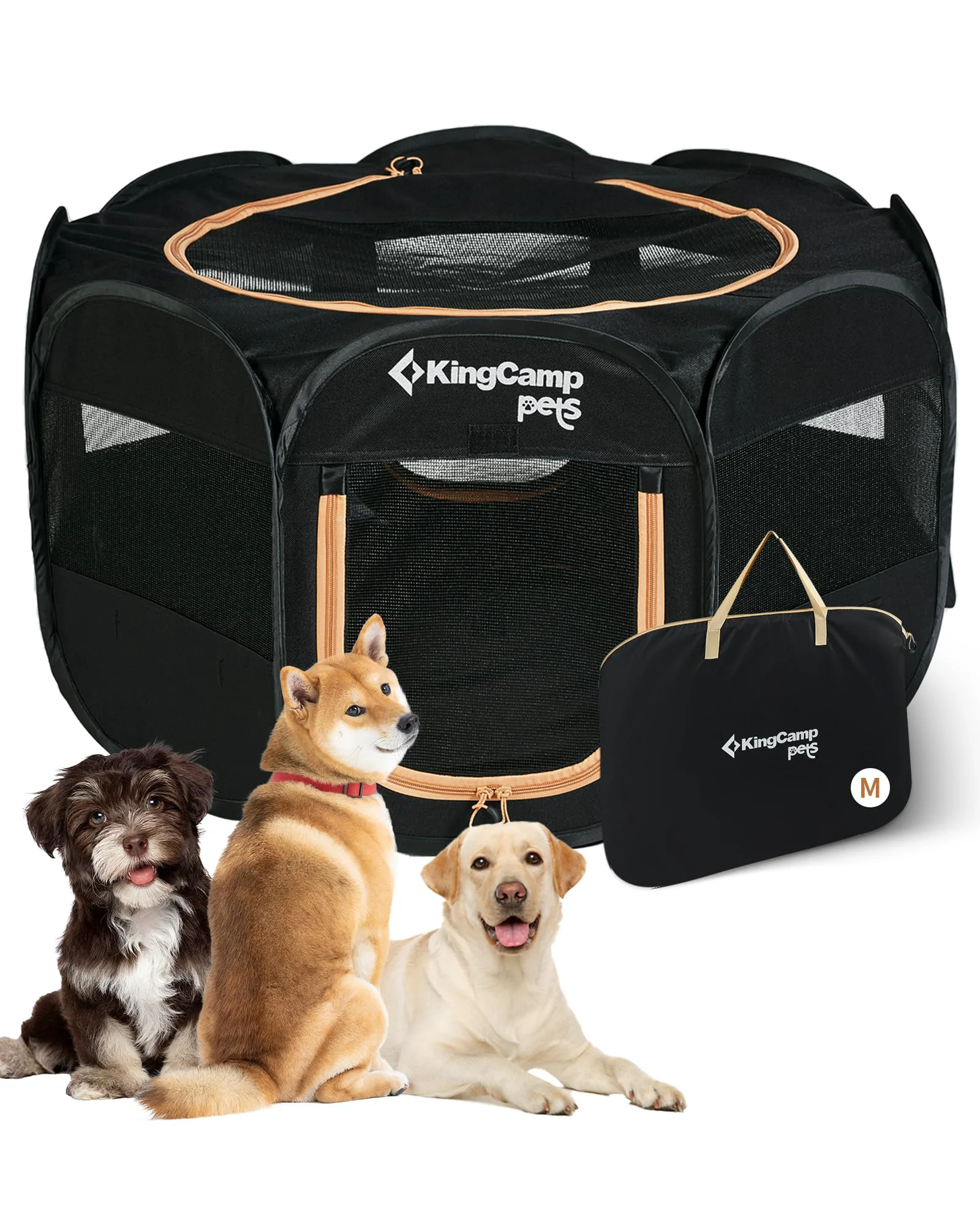 Quality KingCamp Dog Playpen — Portable Foldable Pop-Up Pet Tent for Indoor Outdoor Use 29 36 50 with Zippered Bottom and Cover Breathable