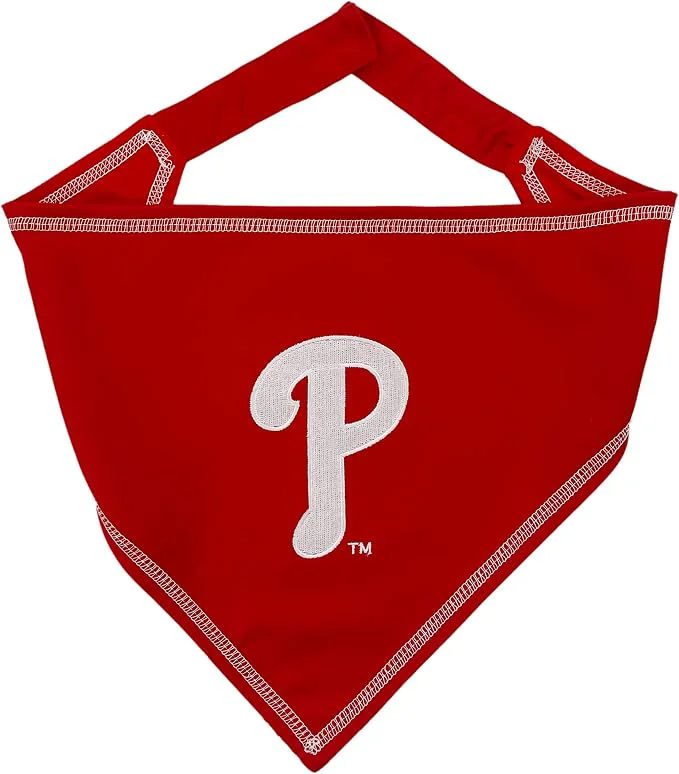 Pure Pets First MLB Philadelphia Phillies TIE Bandana Small Medium. Dog Bandana Secure