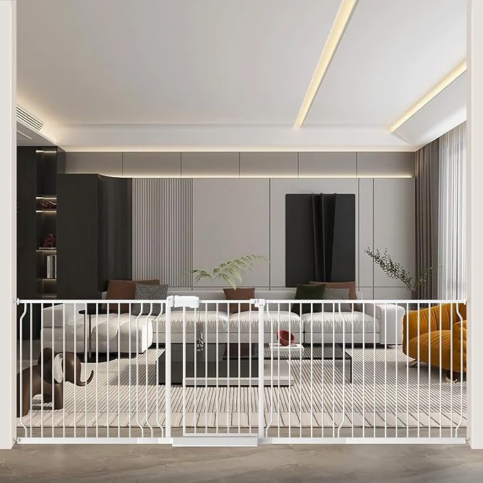 Pure WAOWAO Baby Gate 100-109.41 Extra Wide Pressure Mounted Walk Through Swing Auto Close Safety White Metal Toddler Kids Child Dog Pet Puppy for Stairs Doorways KitchenAbout ThisOverview High-Performance