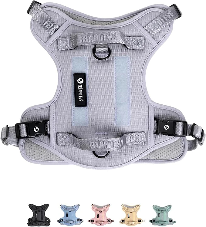 2025 New Edition Fei Eve Classic Dog Harness – Quick-Release Buckles 3-Point No-Pull Control Heavy-Duty 900D Nylon Dual Safety Handles Breathable Mesh Adjustable Fit X-Large GrayAbout ThisOverview Smooth