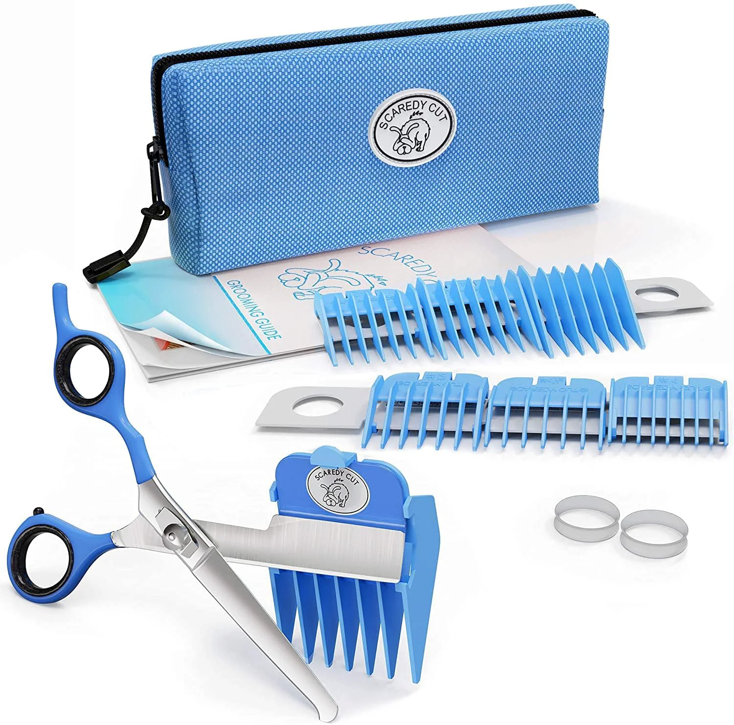 Advanced Scaredy Cut Silent Pet Grooming Kit — Left-Handed Blue Quiet Grooming for Pets Unique