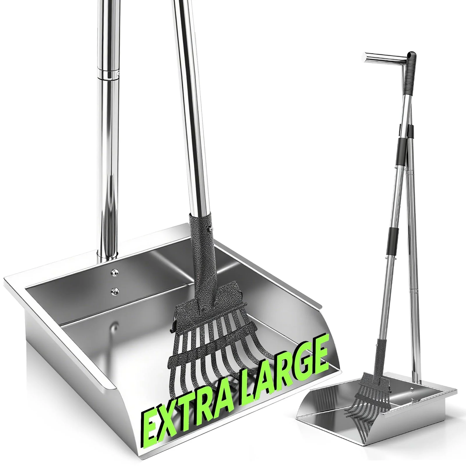Relaxed XDMURYM Pooper Scooper for Large Dogs – Heavy-Duty Stainless Steel Long-Handle Cleanup Official