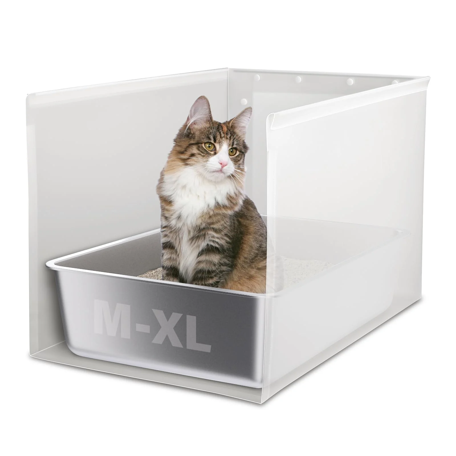 Unique Holintan Litter Box Shield XL — 23.6 x 15.7 x 15.7 in High-Sided Splash Guard for Cat Litter Boxes Trendy