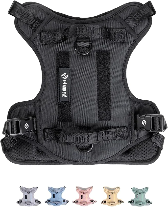 Easy-to-Use 2025 New Edition Fei Eve Classic Dog Harness – Quick-Release Buckles 3-Point No-Pull Control Heavy-Duty 900D Nylon Dual Safety Handles Breathable Mesh Adjustable Fit Medium BlackAbout ThisOverview