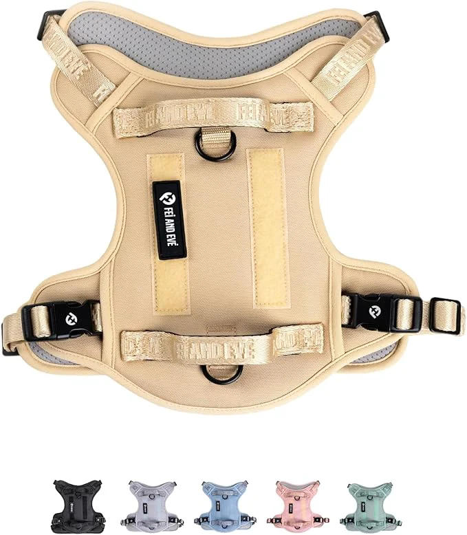 Exceptional 2025 New Edition Fei Eve Classic Dog Harness – Quick-Release Buckles 3-Point No-Pull Control Heavy-Duty 900D Nylon Dual Safety Handles Breathable Mesh Adjustable Fit X-Large ChampagneAbout ThisOverview Efficient