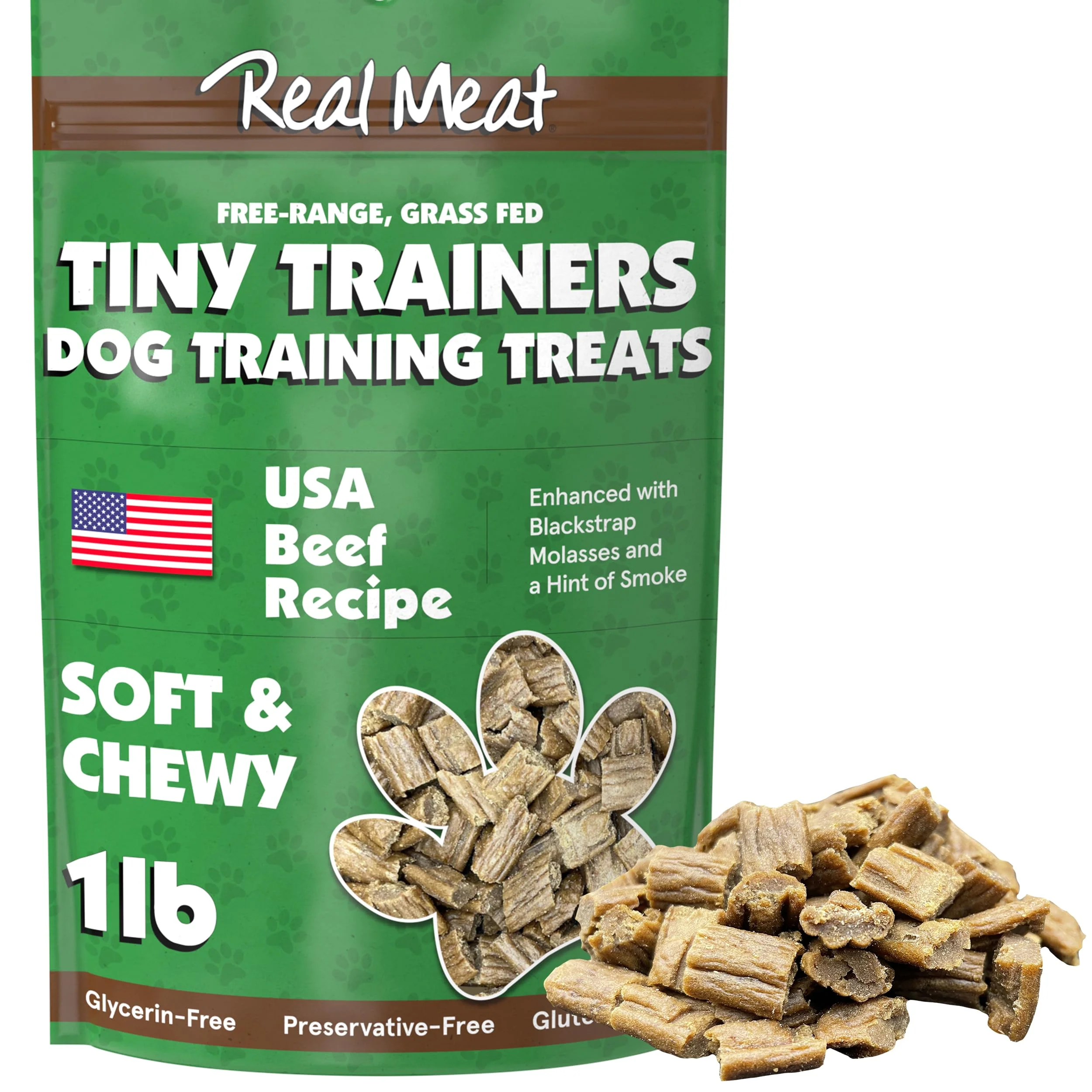 Recyclable TRMC Meat Tiny Trainer Bites – USA-Made Soft Chewy Beef Training Treats for Dogs Puppies Innovative