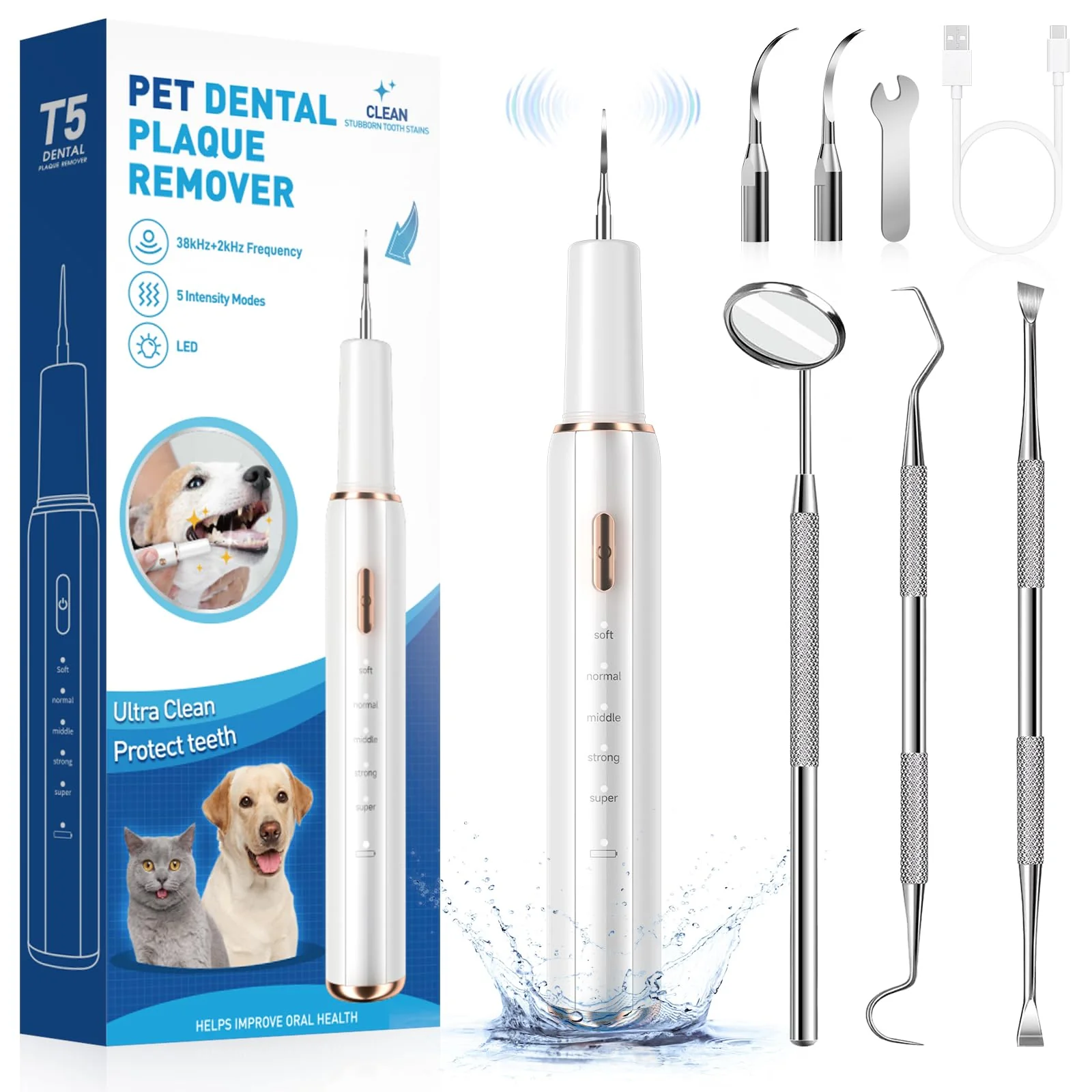 Outstanding CURVY MOON Ultrasonic Dog Teeth Cleaning Kit – At-Home Pet Dental Care Convenient