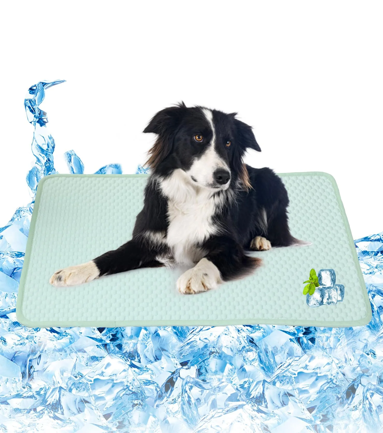 Professional SOMOYA Dogs Cooling Mat – Portable Non-Toxic Ice Silk Pad for Dogs Cats Green Medium Reusable