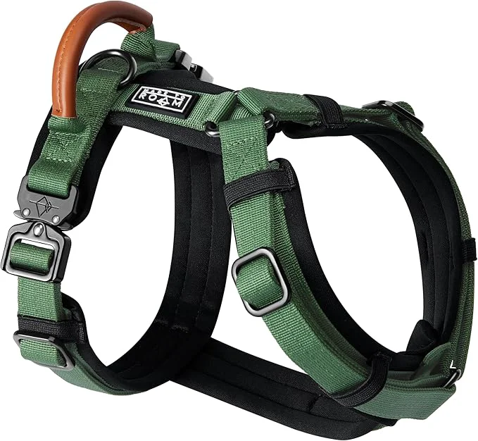 Reliable MADE TO ROAM Premium Explorer Harness – Y-Shaped Dog Harness with Adjustable Durable Nylon Soft Padding Metal Buckles and Leather Handle for Small Medium Large Dogs Oregon Haze Size 4 About ThisOverview Advanced