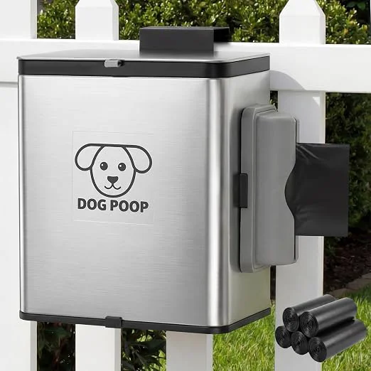 Original Design Dog Poop Trash Can Outside 2.1 Gallon Dog Waste Container Healthy