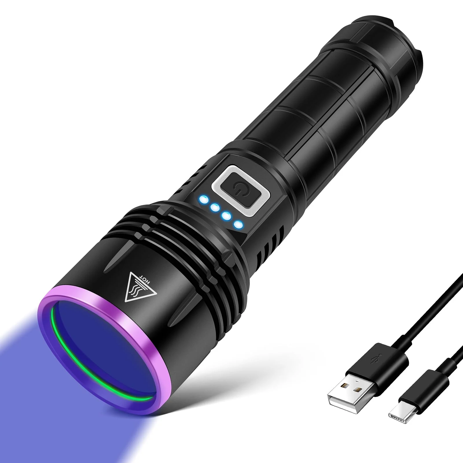 High-Quality LUXNOVAQ UV Flashlight 20W – 365nm Black Light for Pet Urine Detection Resin Curing Rock Hunting Verified