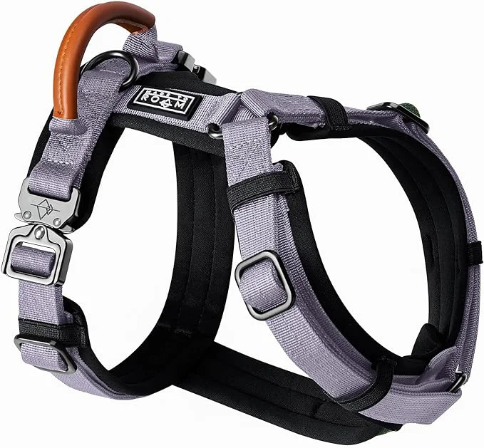 Reusable MADE TO ROAM Premium Explorer Harness – Y-Shaped Dog Harness with Adjustable Durable Nylon Soft Padding Metal Buckles and Leather Handle for Small Medium Large Dogs Montana Moonrise Size 5 About ThisOverview Proven