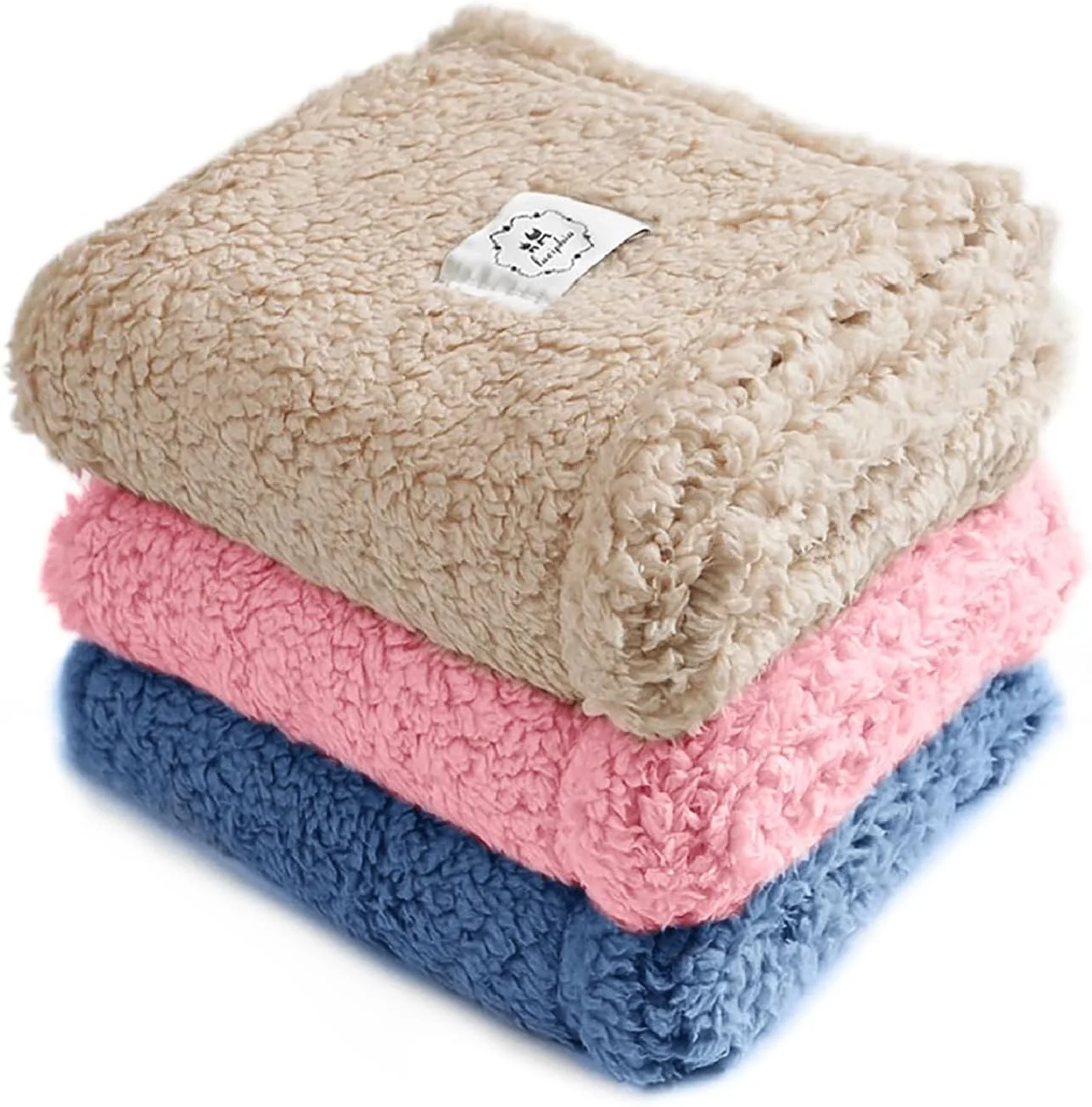 Consistent Luciphia 1 Pack 3 Calming Dog Blanket Fluffy Premium Fleece Pet Blankets Soft Sherpa Throw for Dogs Puppy Cat Beige Pink HazeBlue Large 41 x31 Refined