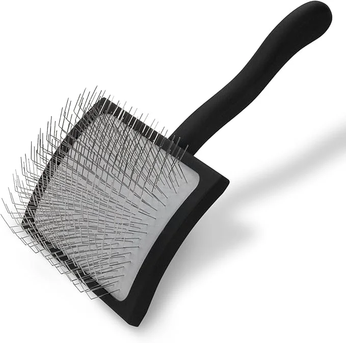Enhanced Chris Christensen Big K Dog Slicker Brush for Dogs Goldendoodles Labradoodles Poodles Groom Like a Professional Fluff Detangle Style Saves Time Energy Black LargeAbout ThisOverview Consistent