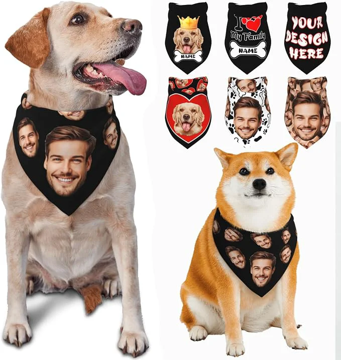 Verified Custom Dog Bandana for Cat Dog Pet Add Your Design Personalized Neckwear Exclusive