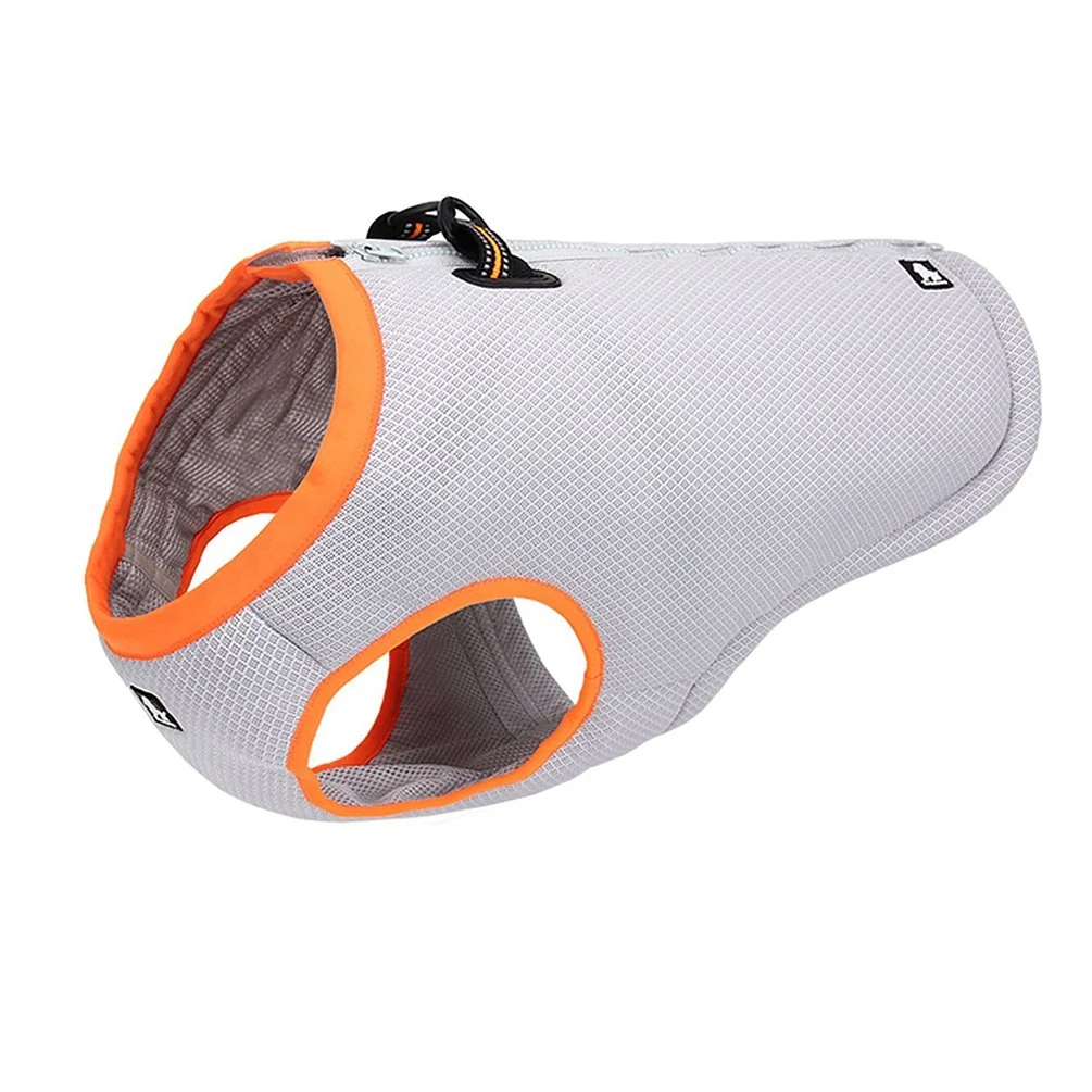 Environmentally Friendly SGODA Dog Cooling Vest Harness Grey Orange X-Small – Evaporative Cooling Lightweight Reflective Artisan