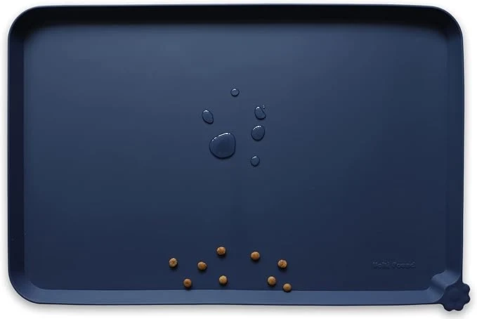 Soft Hoki Found Large Waterproof Silicone Pet Food Mats Tray – Non Slip Pet Bowl Mats Placemat – Dog Pet Cat Feeding Mat – Dog Cat Food Mats -Pet Water Mats for Floors – French NavyAbout ThisOverview Comfortable