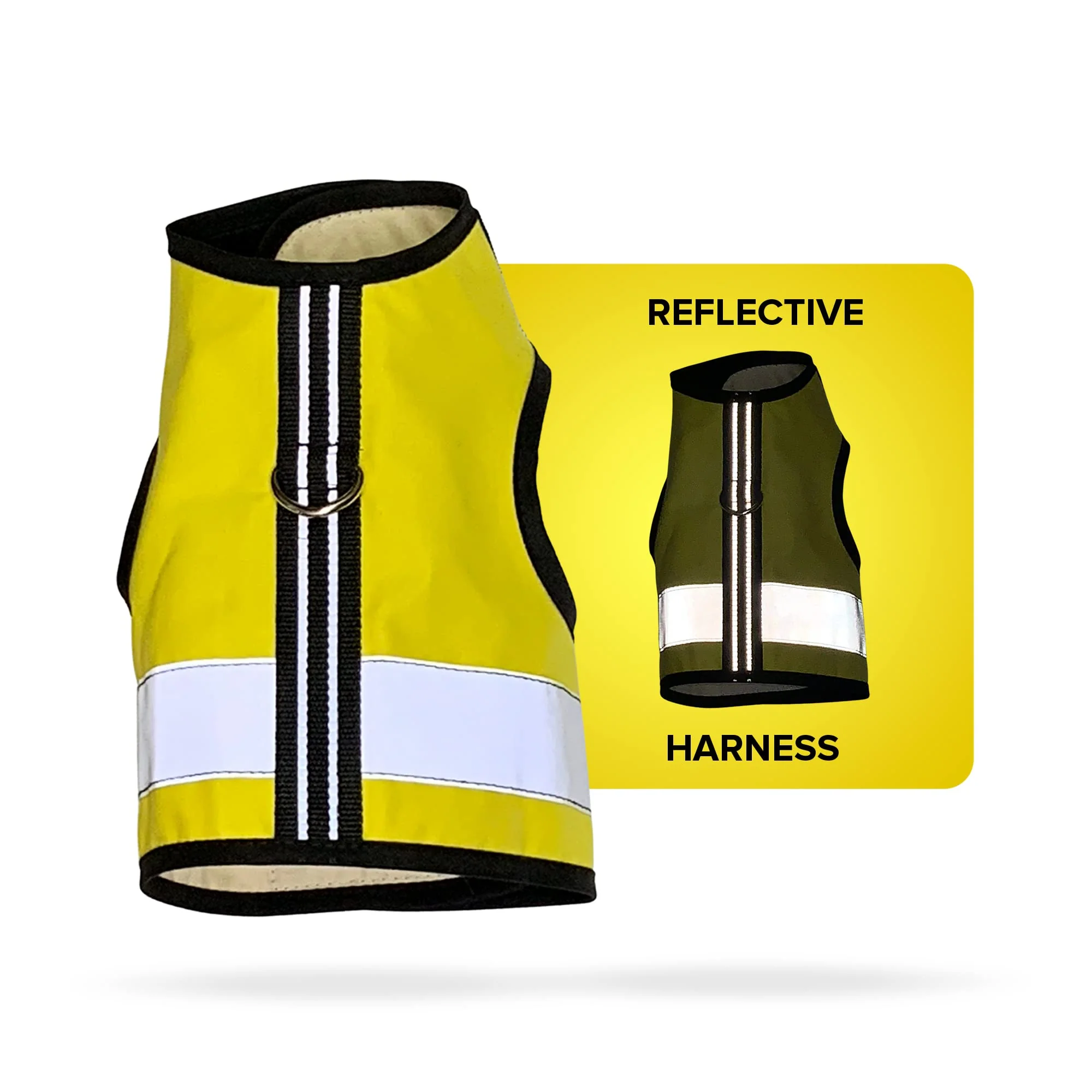 Refined Kitty Holster Reflective Cat Harness – High-Visibility Soft Cotton Made in USA Sunshine Yellow XS Powerful