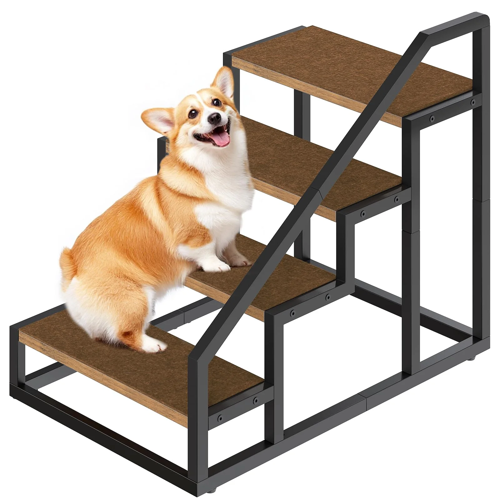 Versatile YATINEY Dog Stairs – 4-Step Bed Couch Pet Steps 20.5 H Brown Black LT01BV Smooth