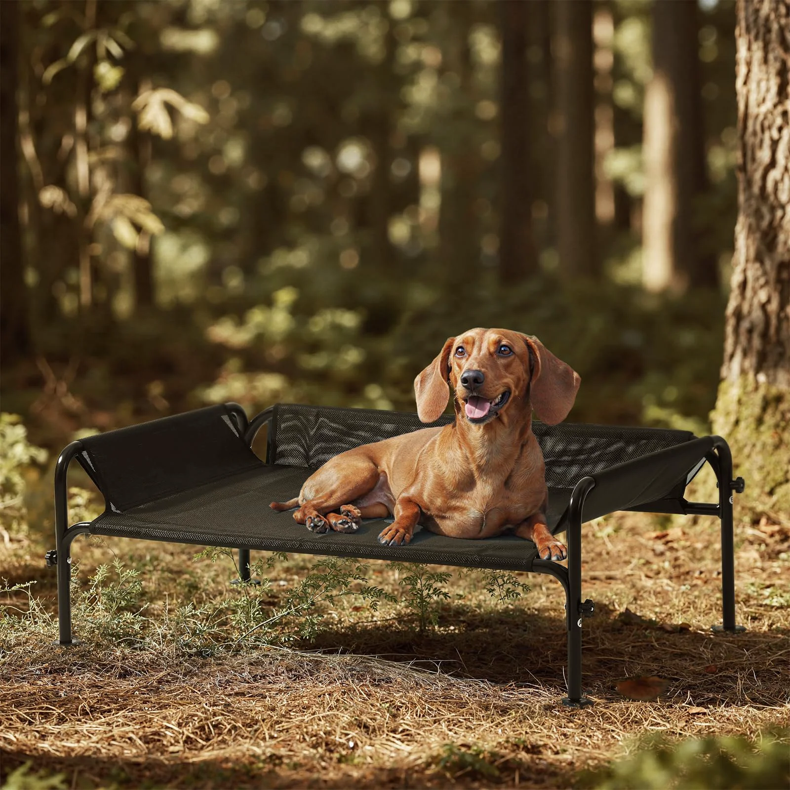 Authentic Gardner Pet d Outdoor Dog Bed – Waterproof Portable 3-Sided Guardrail 35in Elegant
