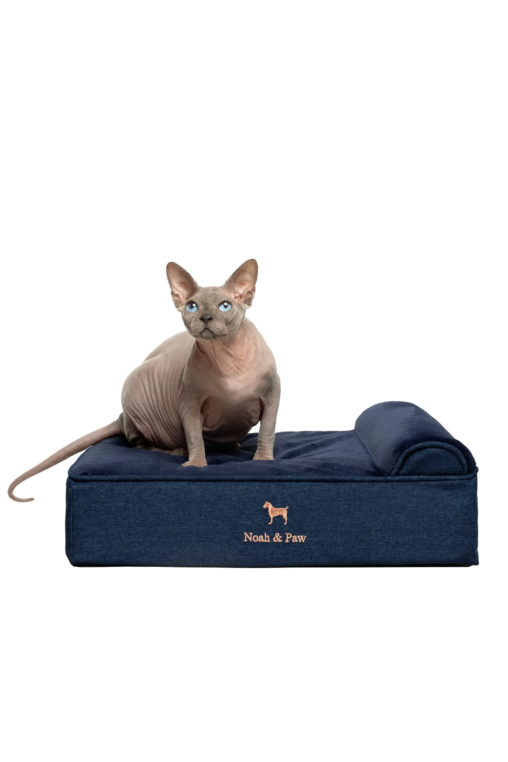 Easy-to-Use NOAH PAW Small Dog Bed Cat Bed – Orthopedic Memory Foam with Cooling Gel Denim Collection High-Performance