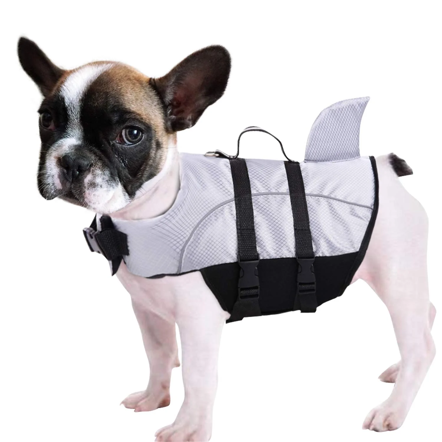 Genuine Queenmore Ripstop Dog Life Jacket – Shark Style Vest for Small Medium Dogs Grey L Fine