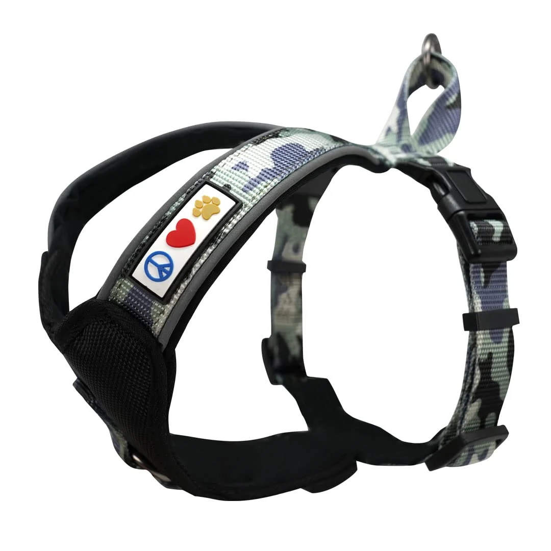 Dependable Pawtitas Reflective Dog Harness – Large Grey Padded Comfort No-Pull Control Healthy